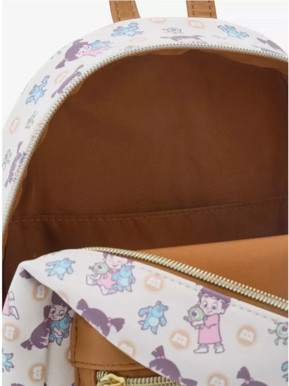 Loungefly PIXAR Boo Mini Backpack in Cream, Tan, Pink and Purple